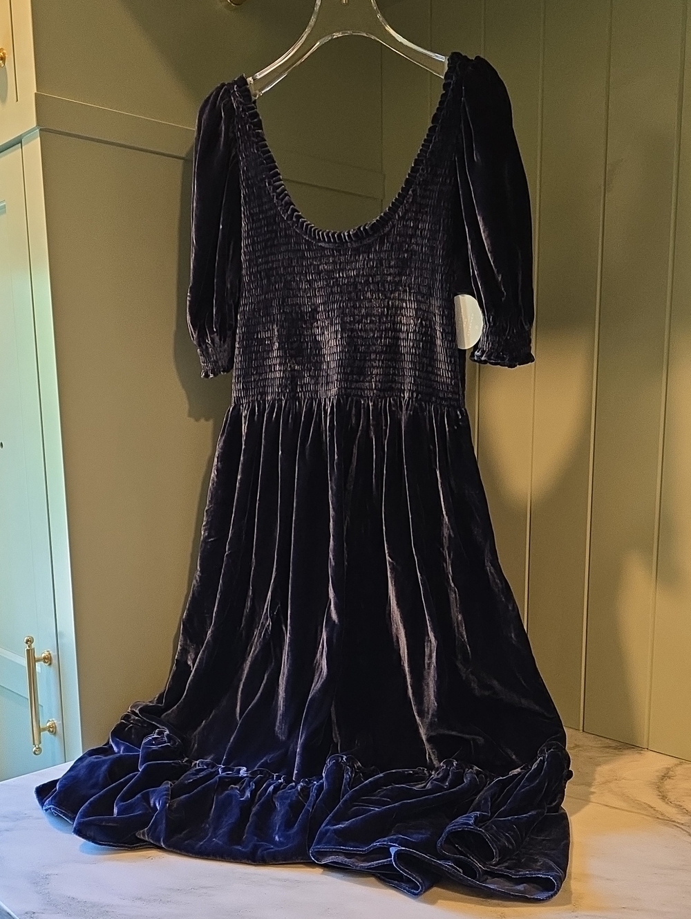 Hill House Home Navy Velvet Nap Dress